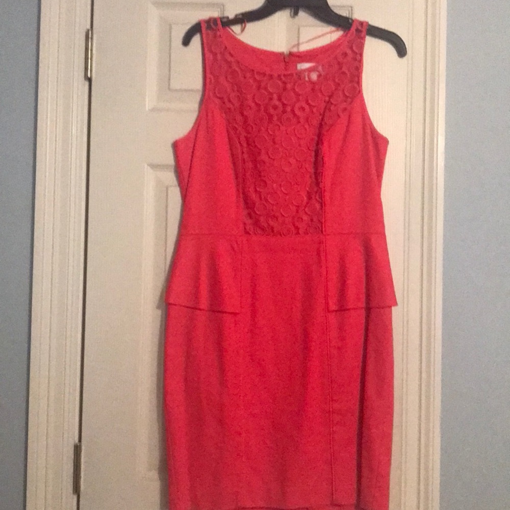 Coral Jessica Simpson dress